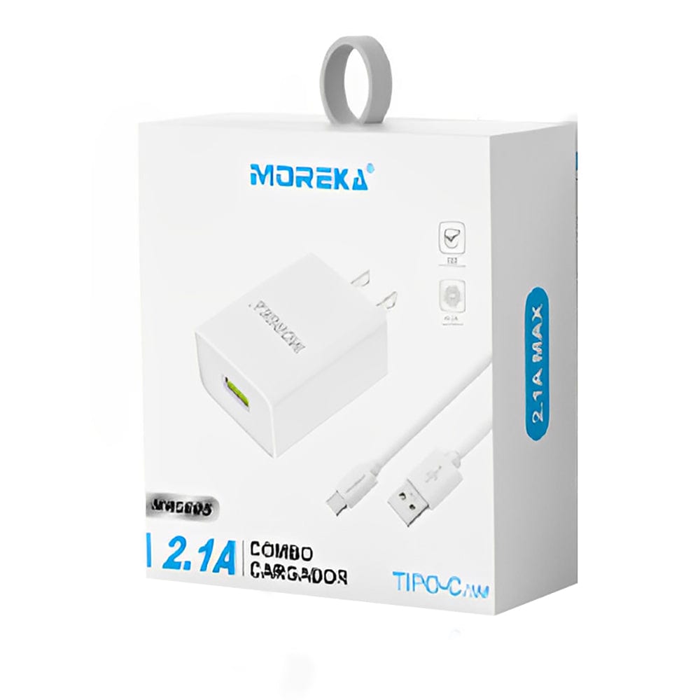 Cargador Tipo C Moreka MR0805 2.1A Incluye Cable tipo C4