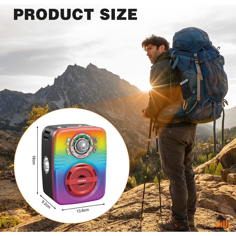 Radio Am Fm Sw Con Bluetooth Usb MicroSD Aux Recargable Moreka 2177
