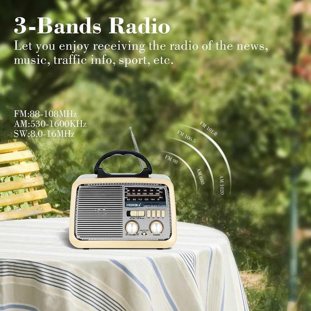 Bocina Radio FM - AM  Moreka 224, Bluetooth, TF Card, Lampara, USB6