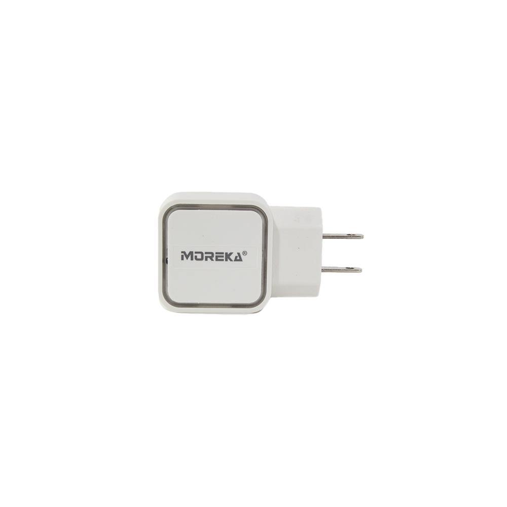 Cargador Moreka M-168,  3.1 A, 2 Usb V8, Solo Cubo, Led2