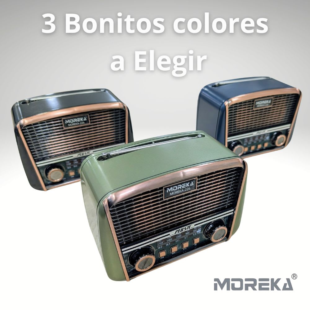 Bocina vintage Radio recarga Solar Bluetooth Moreka 2264