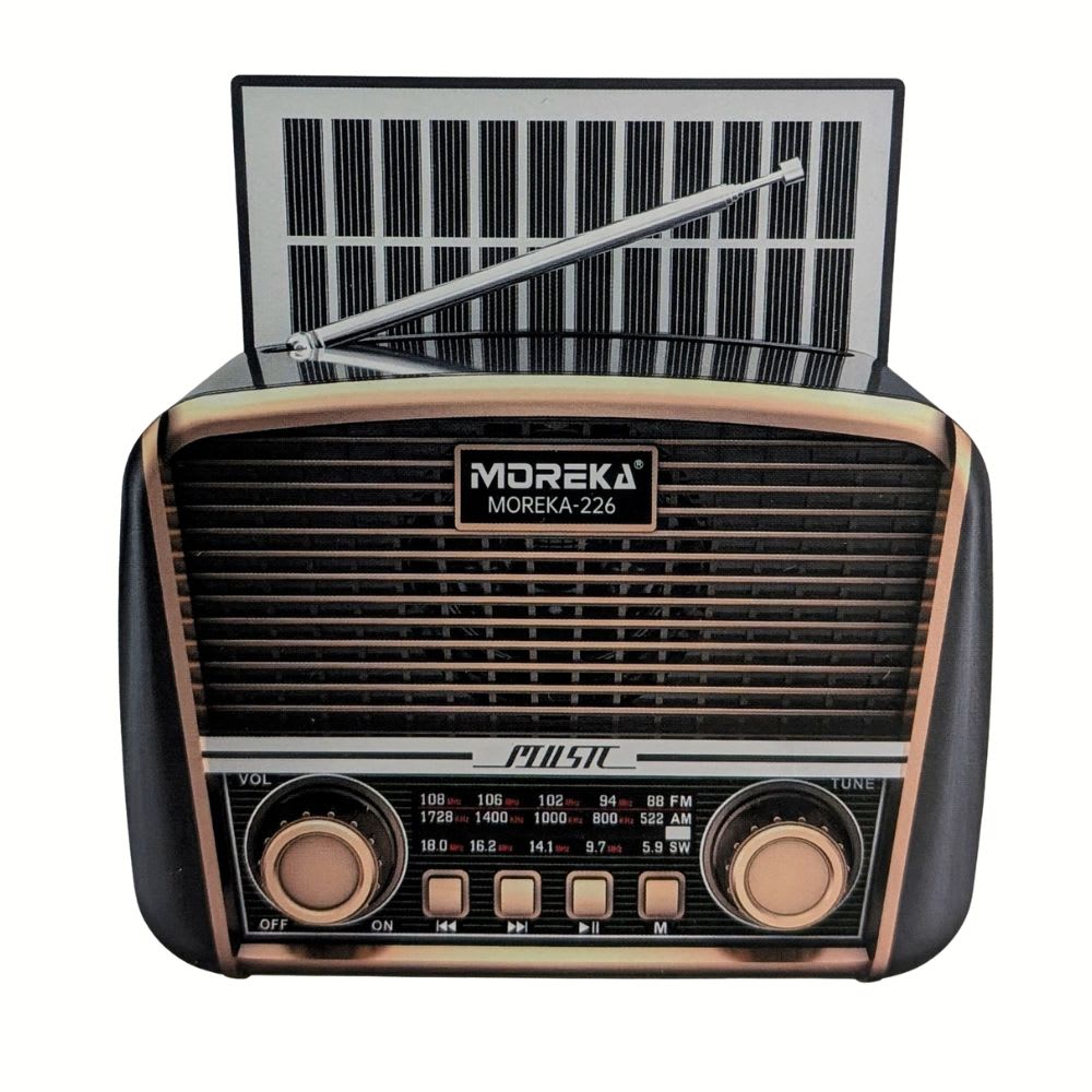 Bocina vintage Radio recarga Solar Bluetooth Moreka 226 0