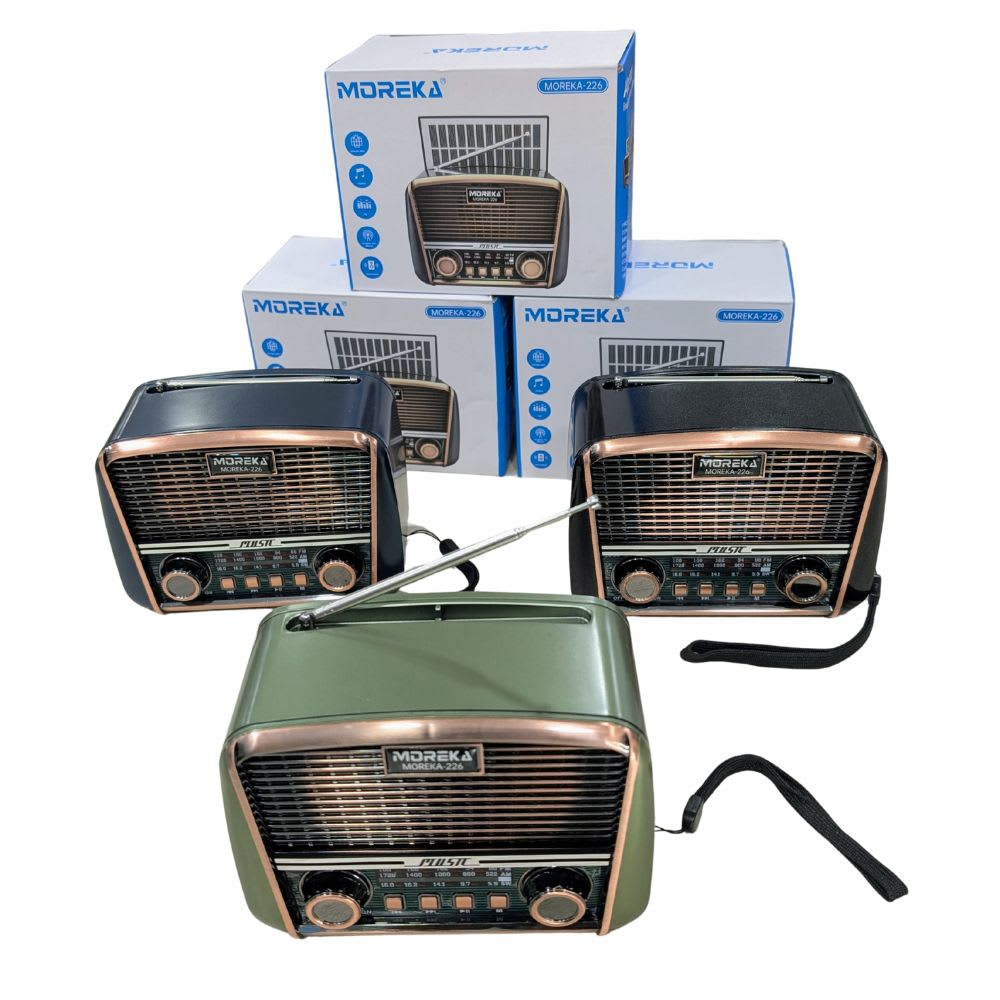 Bocina vintage Radio recarga Solar Bluetooth Moreka 2266