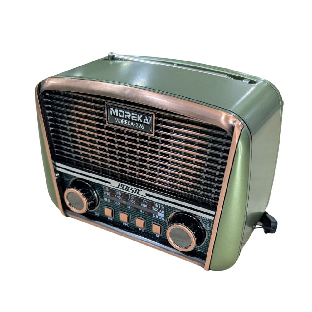 Bocina vintage Radio recarga Solar Bluetooth Moreka 22610