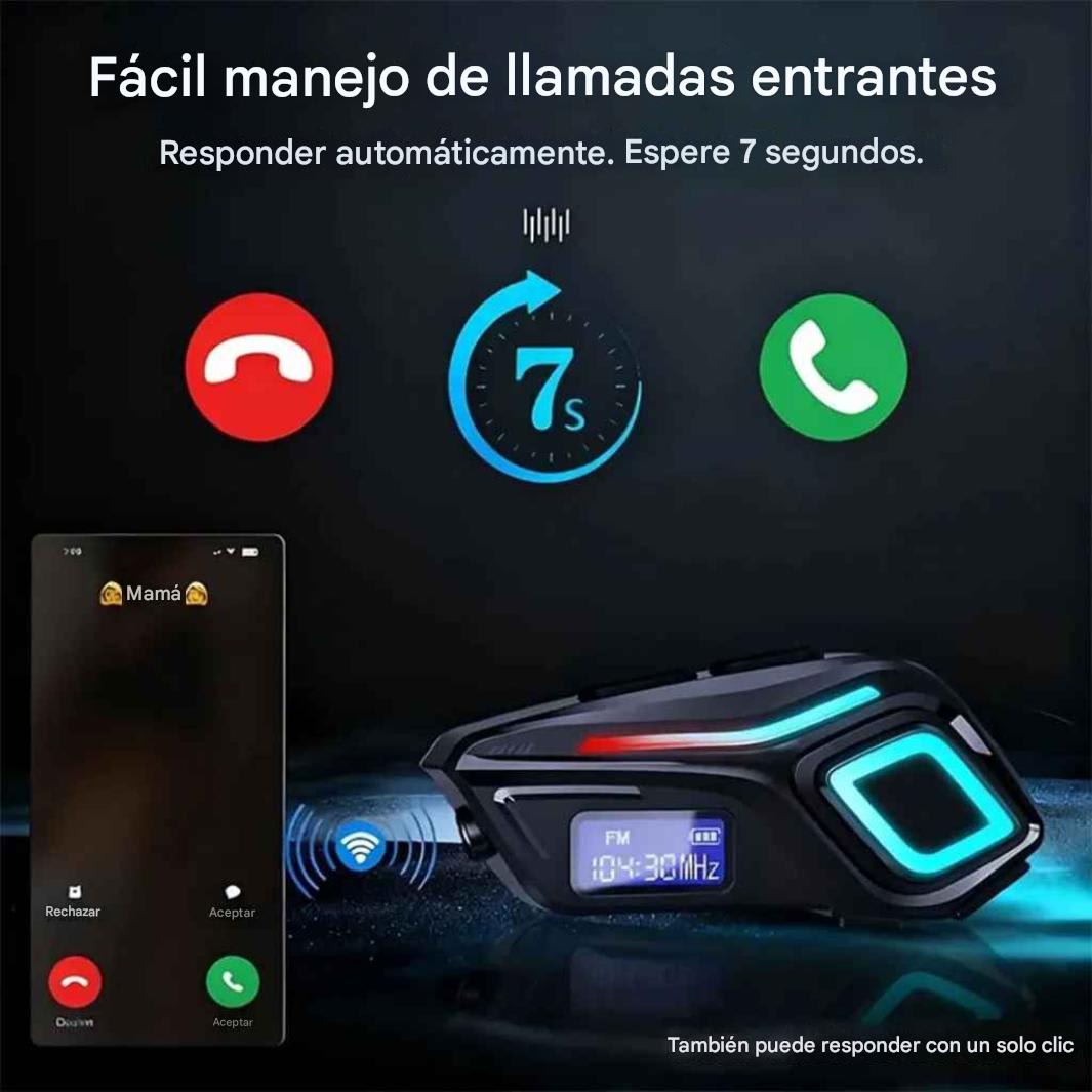 Auriculares Bluetooth para Casco Buytiti TK-2571: Sonido Estable, FM y 40 Horas de Batería2