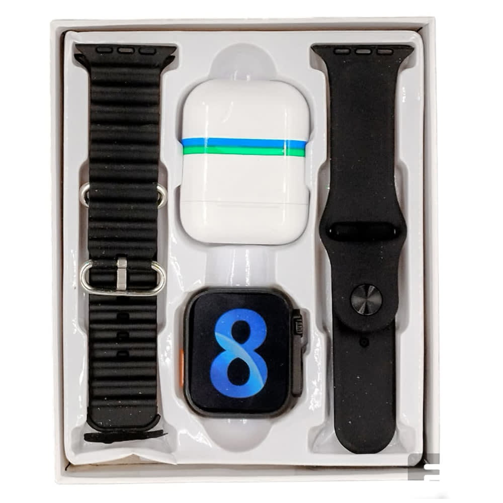 SmartWatch W26 Ultra MAX Serie 8 doble correa y audifonos Bluetooth7