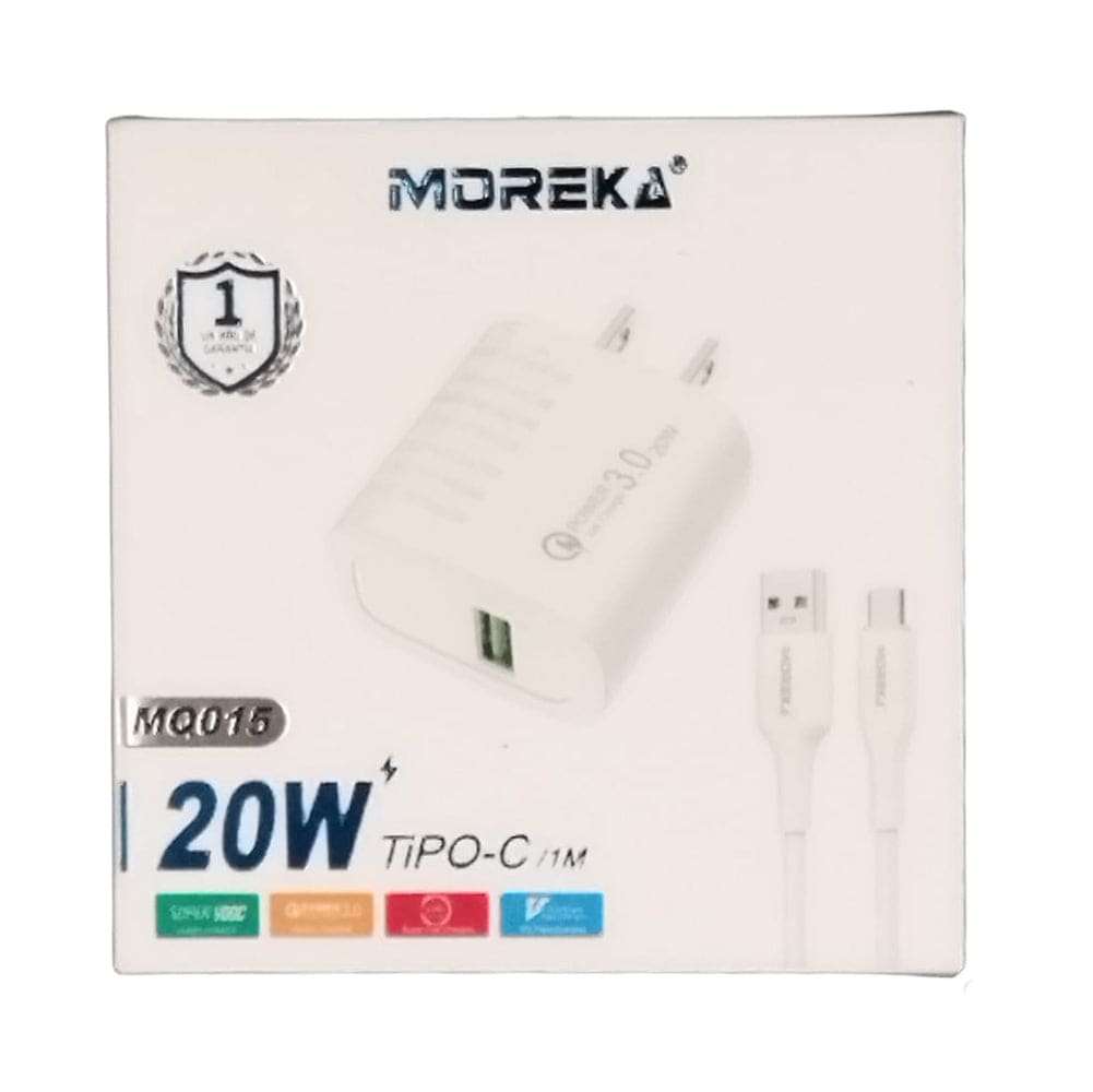 Cargador MOREKA MQ015 20W, 3.1A Incluye Cable USB - C4