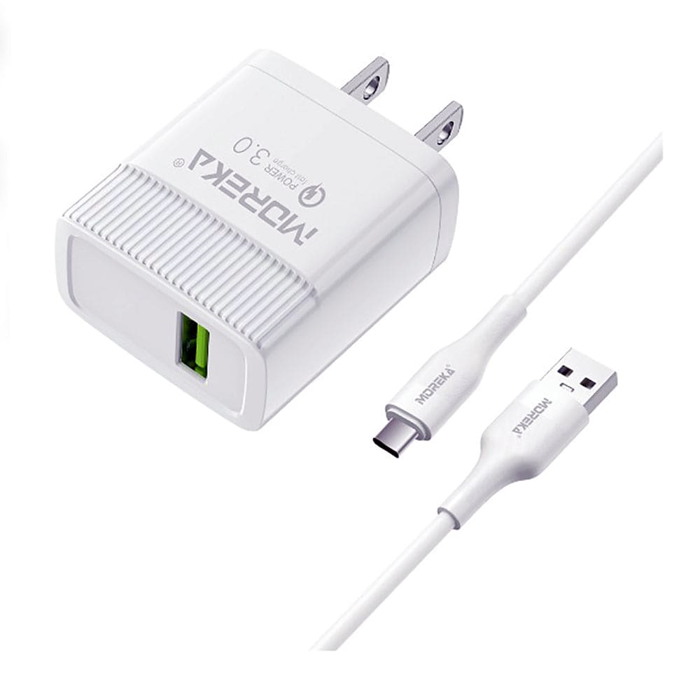 Cargador Tipo C Moreka MR0926 18W Incluye Cable tipo C3