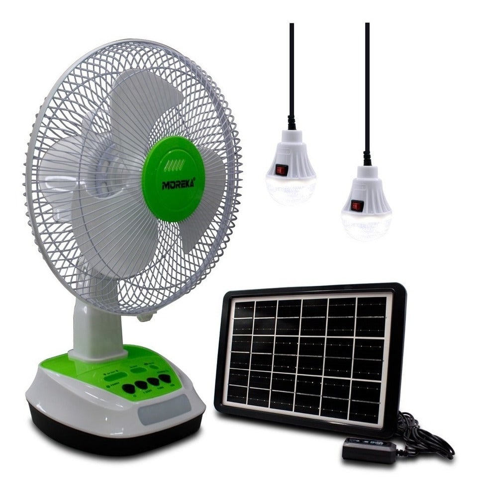 Ventilador 2 Velocidades Led y Panel Solar. MOR-FS122