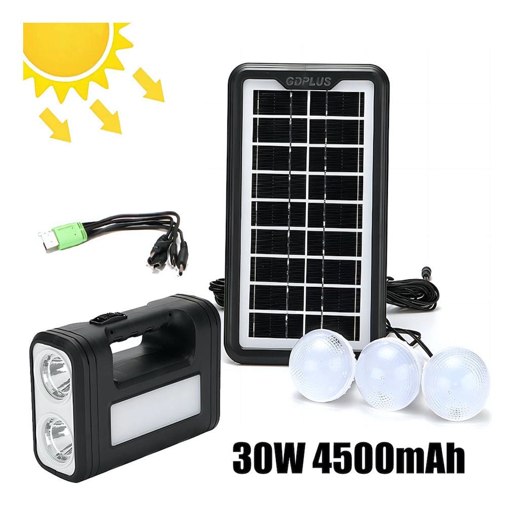 Mini Sistema Solar 3 Focos Linterna Power Bank MOR-80172