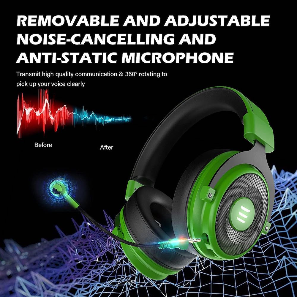 Diadema Gamer EKSA E900 PRO micrófono, auriculares con cable para PC, Xbox PS4, PS5, Switch, micrófono con cancelación de ruido2