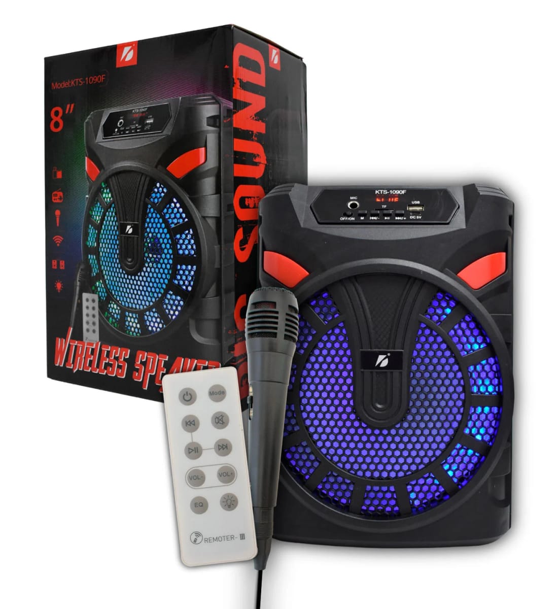 Bocina KTS 1090F, Bluetooth, TF Card, Radio FM, USB MIC.2