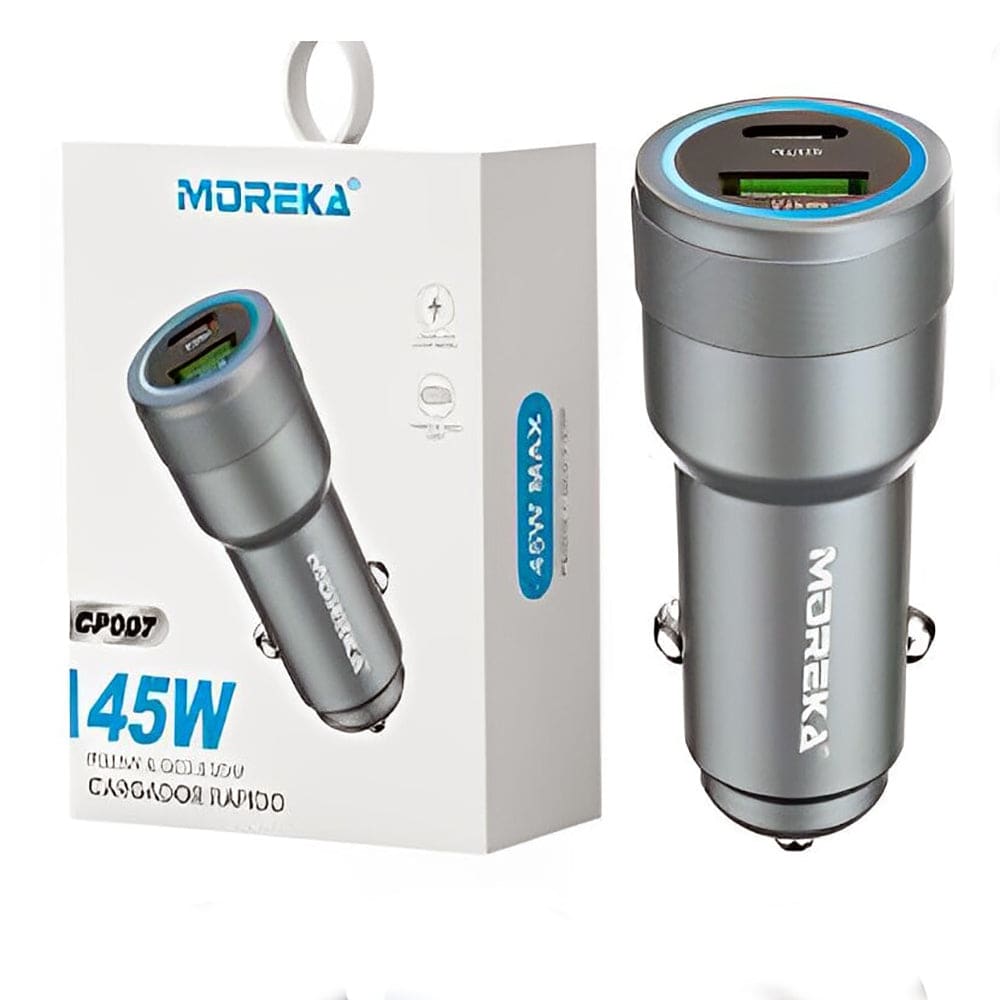Cargador De Carro Moreka CP007 Plug In 45W puertos USB y C5