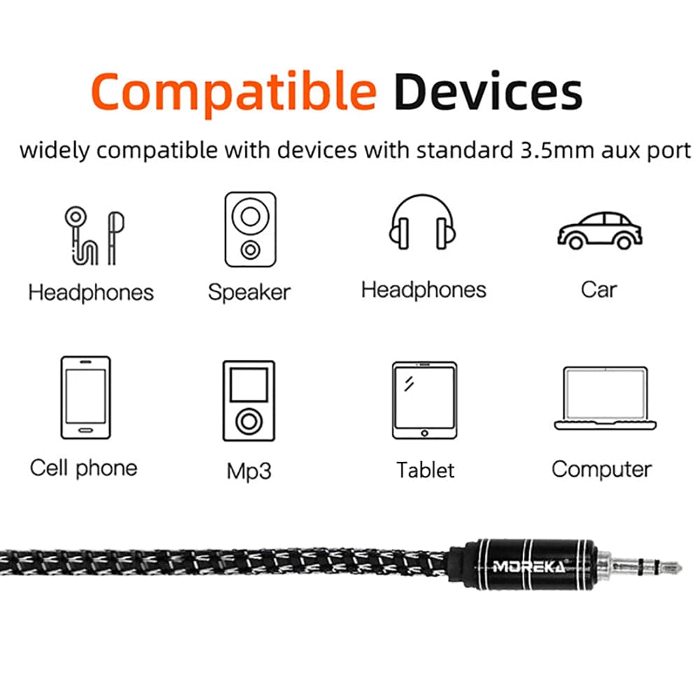 Cable De Audio, Moreka AU-03, Auxiliar 3.5, 1500mm, Reforzado11