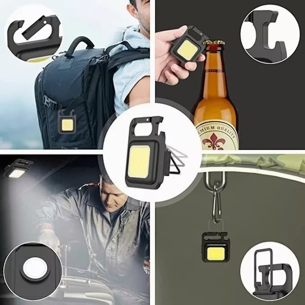 Lampara Mini 800 Lumens Iman Usb Tipo C Llavero Destapador Moreka LJ-0584