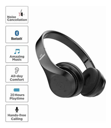 Audífonos Diadema Bluetooth  Moreka ST2 Inalámbrico Plegable5