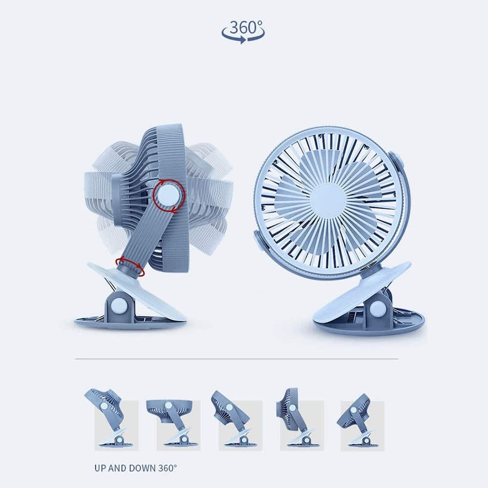 Ventilador eléctrico con Clip de 5.5 Pulgadas Recargable MF0258