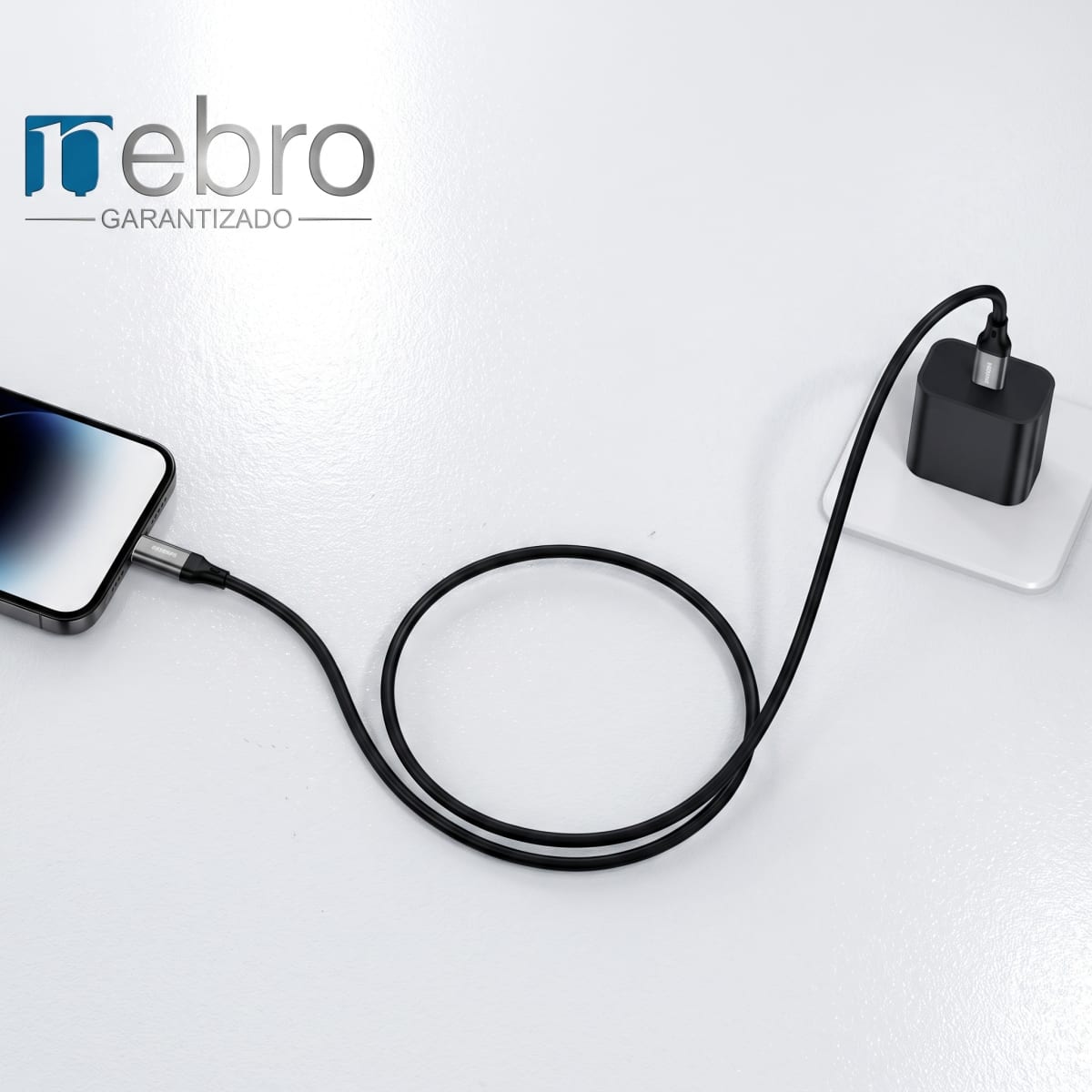 Cable Dato y Carga Nebro WD-301TL Tipo-C a IP Trenzado 1m 3A1