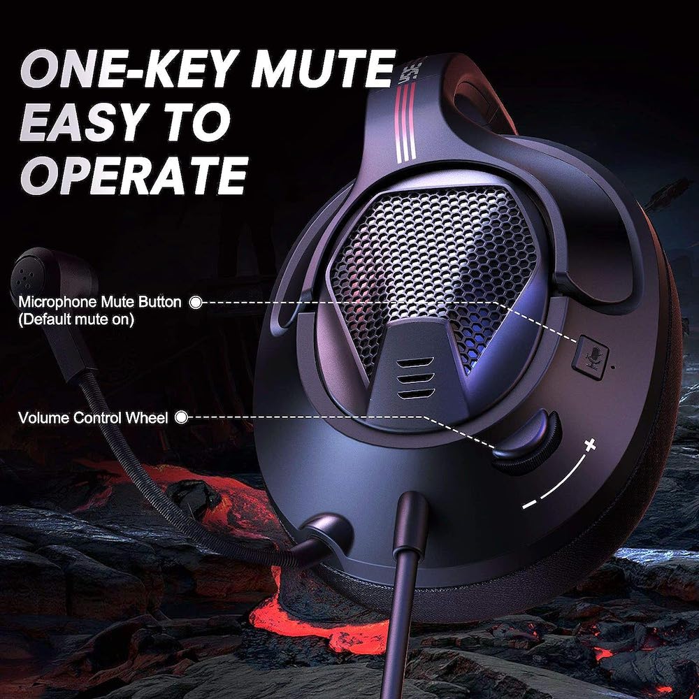 Diadema Gamer EKSA Air Joy micrófono, auriculares con cable para PC, Xbox PS4, PS5, Switch, micrófono con cancelación de ruido5