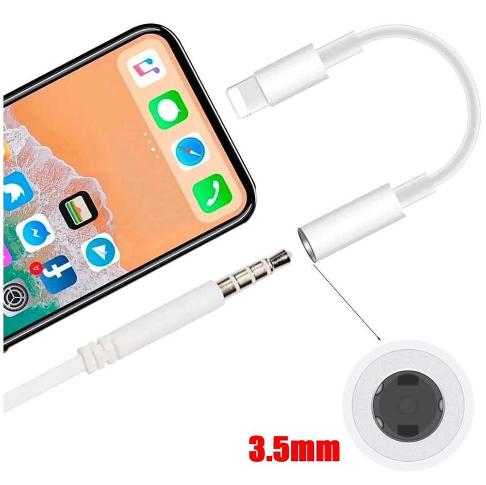 Convertidor iPhone a 3.5mm Auxiliar Audifonos3