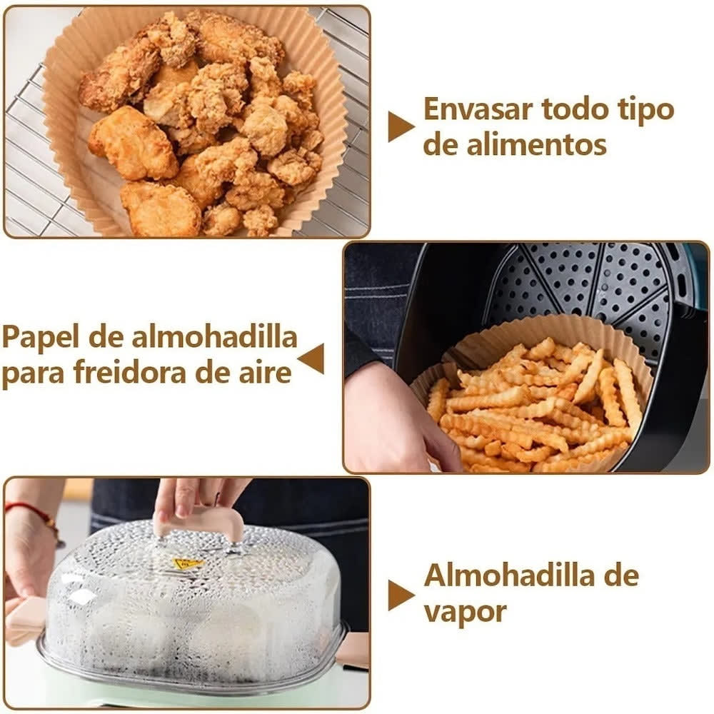 Forro De Papel Desechable Para Horno - freidora De Aire 50 Pzs3