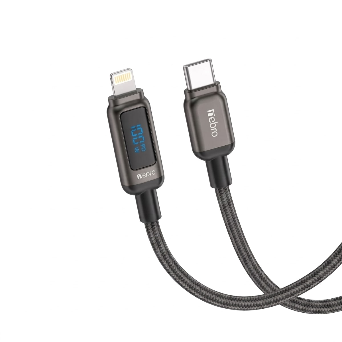 Cable Nebro WD-309TL USB-C a Lightning 60W Trenzado 1.2m 0