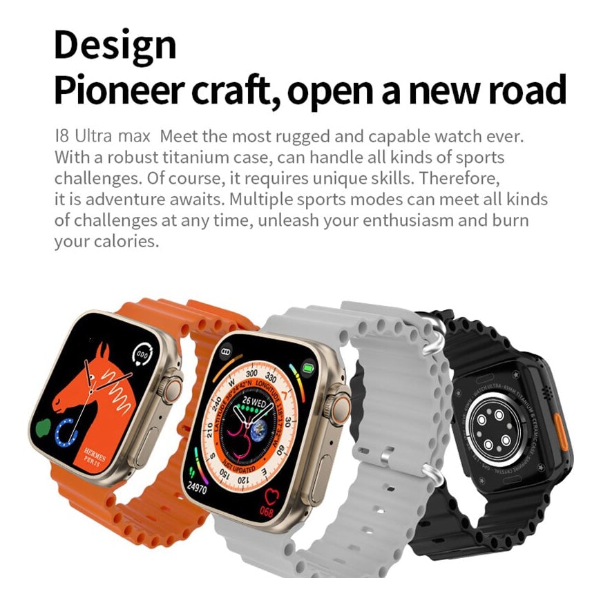 Smart Watch EW57 Serie 8 cuatro correas, Cargador Magnetico6