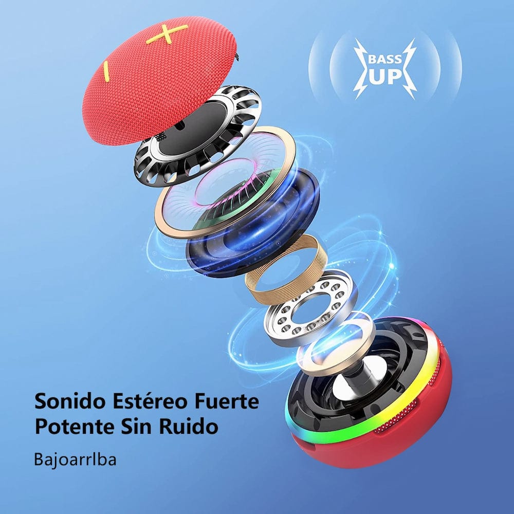 Bocina Bluetooth Moreka 374  Resistente al agua IPX6, Radio FM, USB, Micro SD13