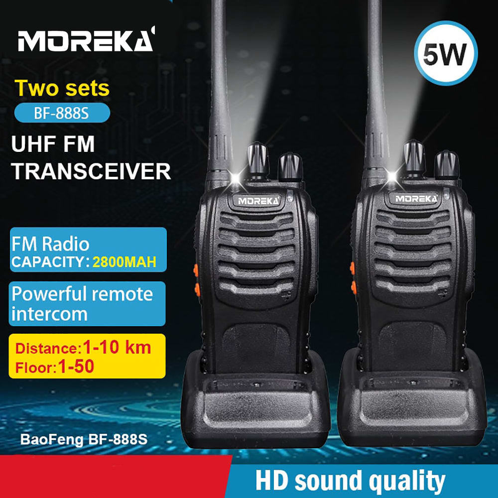 2 Radios UHF Moreka Bf-888s 2pcs Con Manos Libres hasta 10 km3