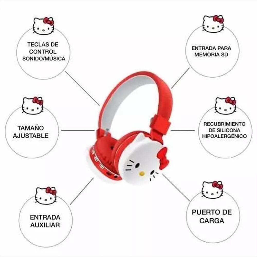 Audífonos Diadema Bluetooth  KITTY Inalámbrico Plegable3