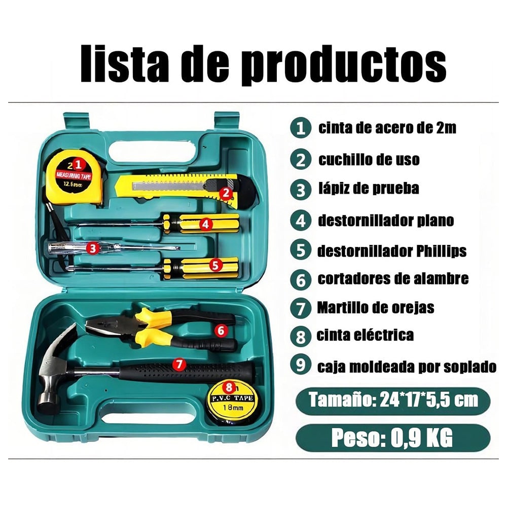Juego 9 herramientas multifuncionales de emergencia GJX23393
