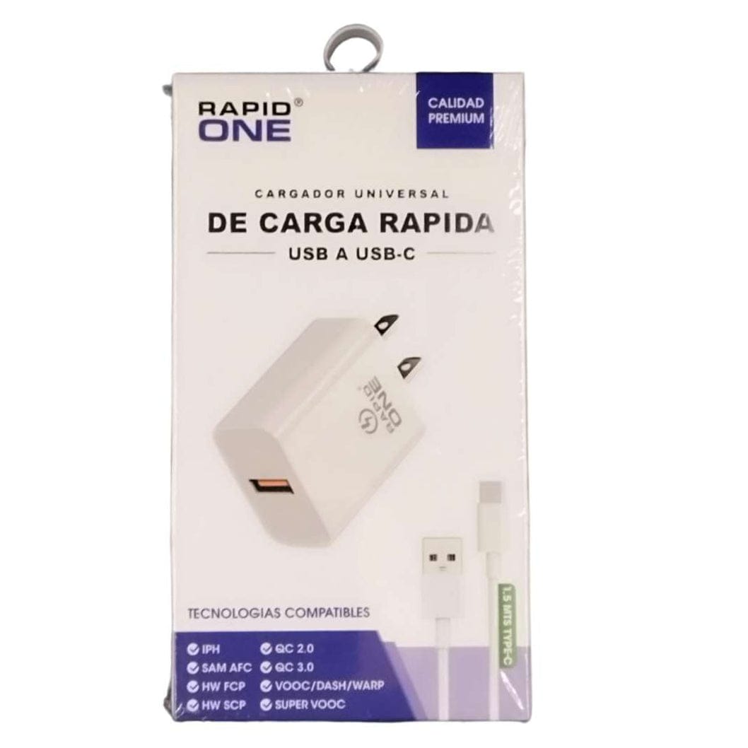Cargador tipo C RAPIDONE CR1 20W, 3.1A, Cable 1.5M5