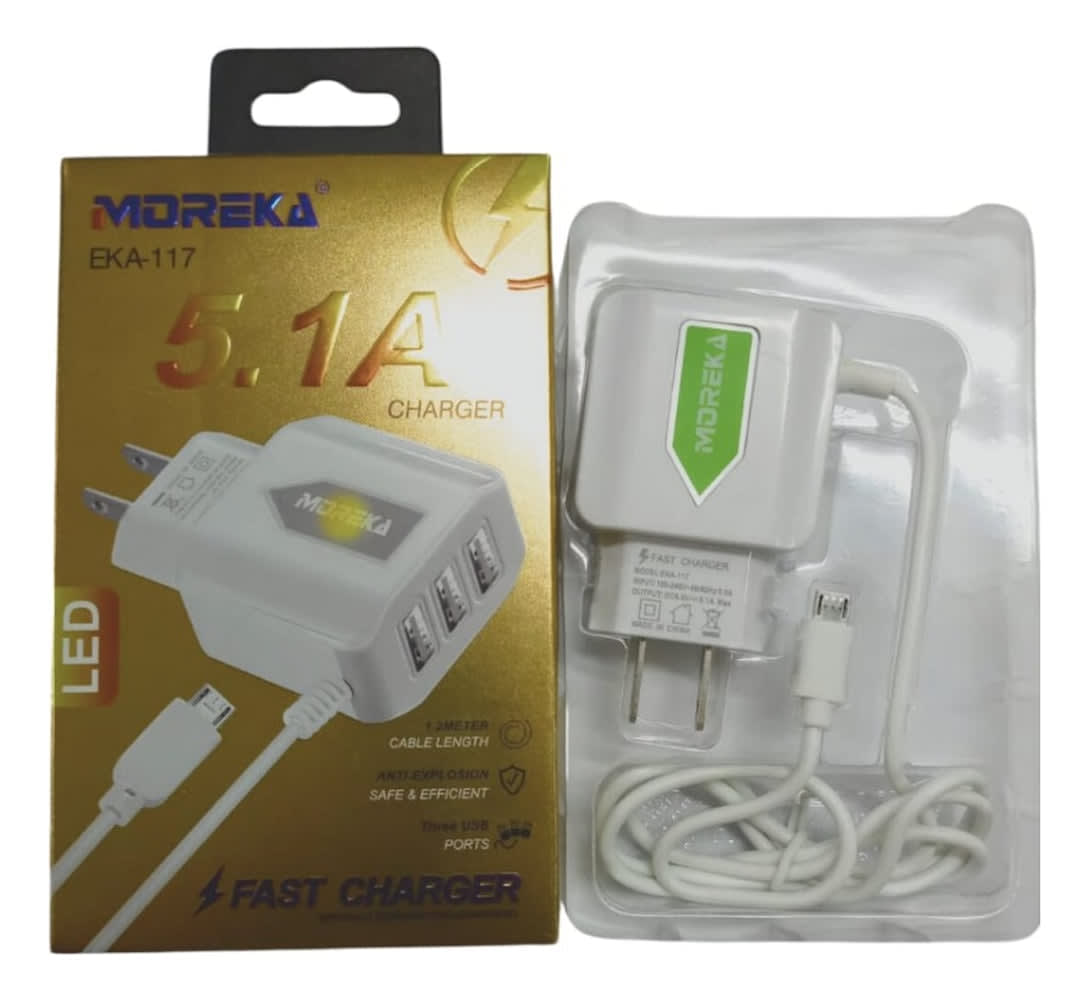 Cargador Moreka EKA 117 Cable Tipo C3