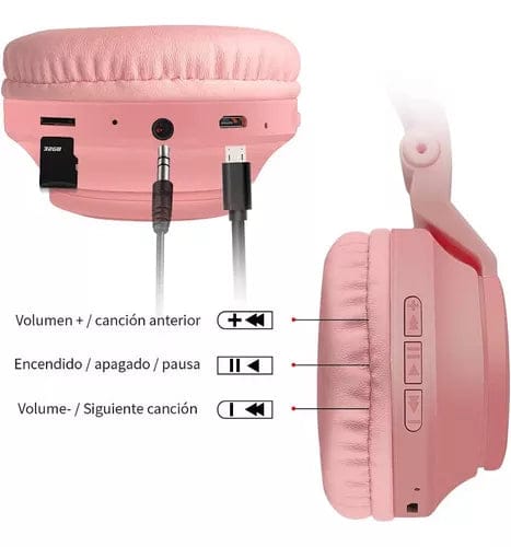 Audífonos Diadema Gato Bluetooth   BG-115 Inalámbrico Plegable3