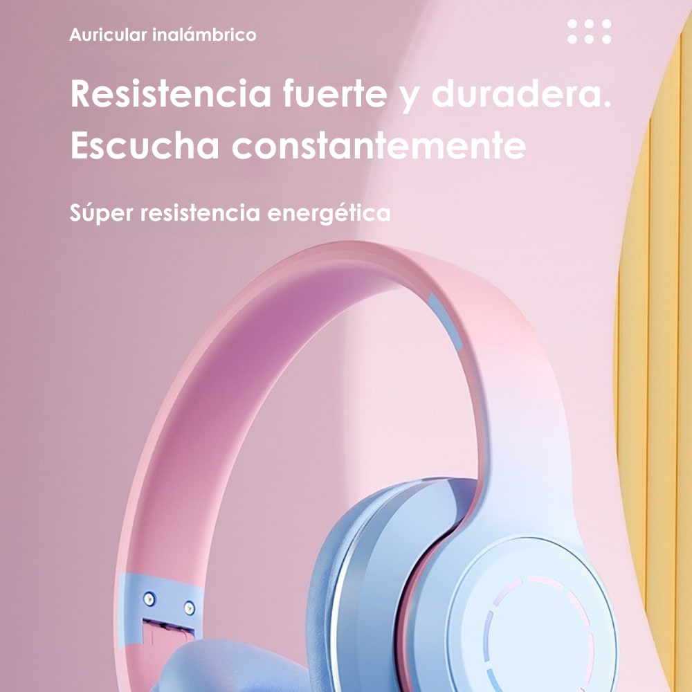 Diadema Bluetooth inalámbrico plegable Baja latencia larga duración RGB ST9910