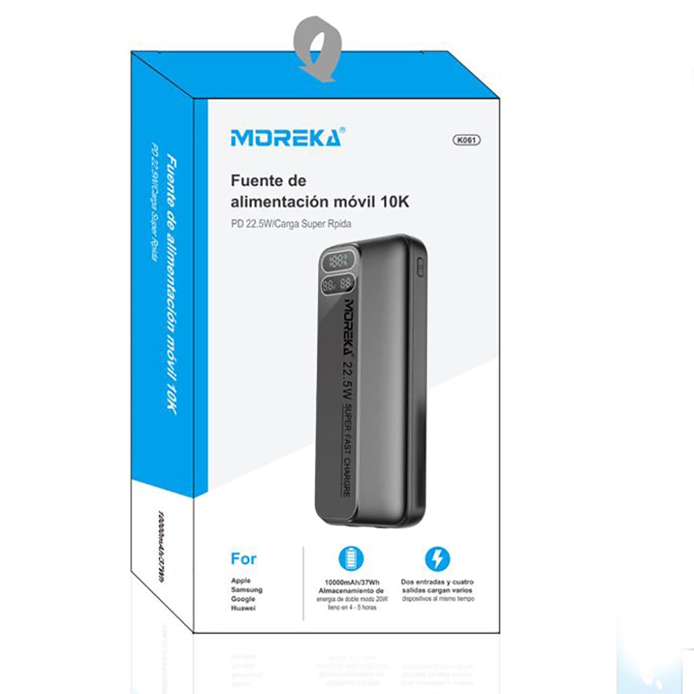 Powerbank Moreka K061 10000 mAh Tipo C IP Carga Rápida 22.5W4