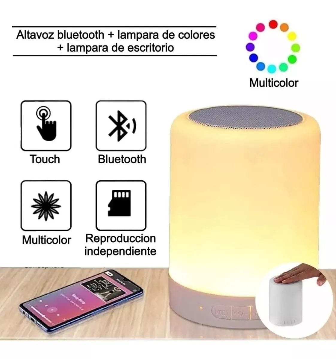 Bocina Lámpara Bluetooth Memory card FM CL-6713