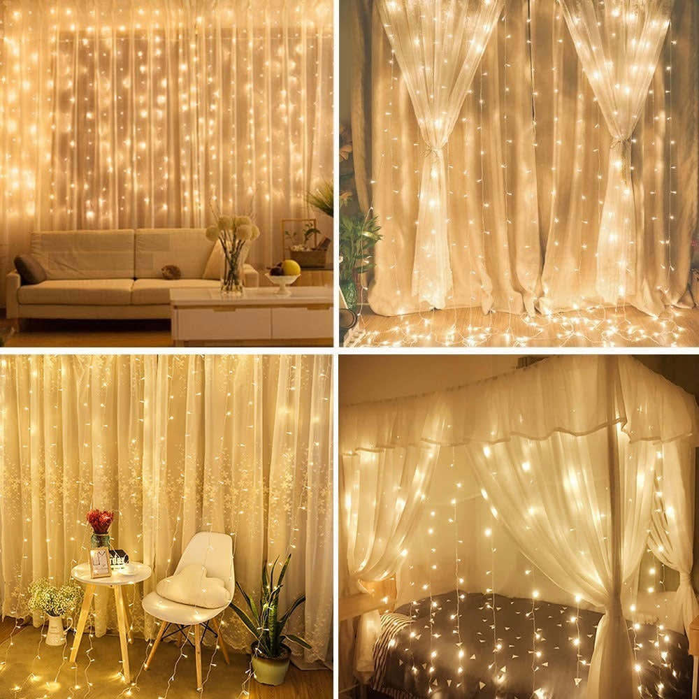 Cortina Serie Luces 300 Led Decorativas Usb 3x3m USB3