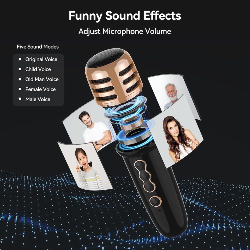 Bocina Karaoke Bluetooth  FM dual microfonos RGB Moreka 392+3