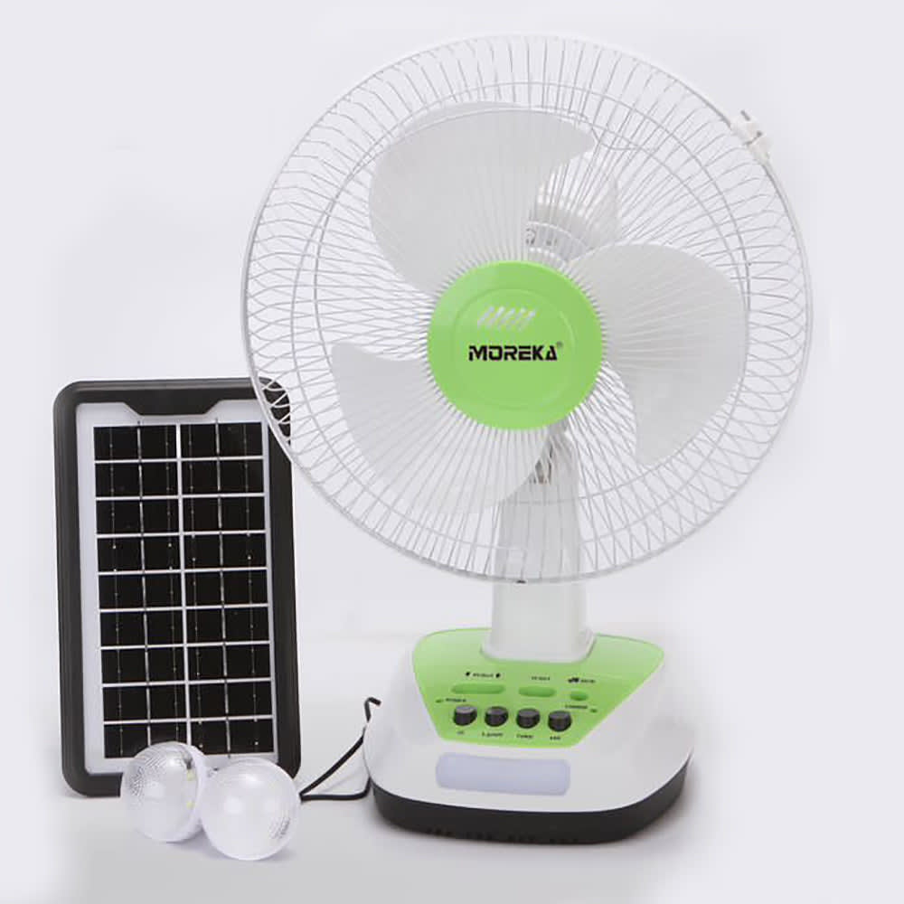 Ventilador 2 Velocidades Led y Panel Solar. MOR-FS123