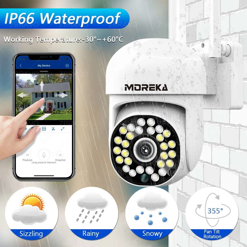 Cámara IP 360° Wifi 2mp Visión Nocturna 1080p Contra Agua IP66 Jk-0023
