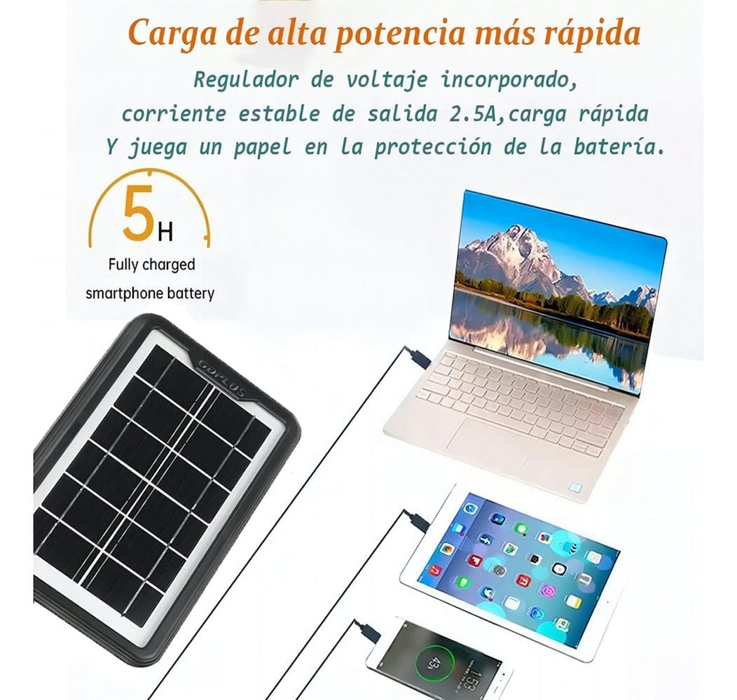 Mini Sistema Solar 3 Focos Linterna Power Bank MOR-80173