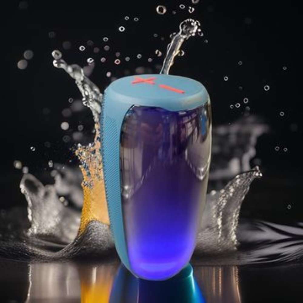 Bocina Bluetooth Moreka 384 RGB Radio FM Resistente al agua IPX6 16W4