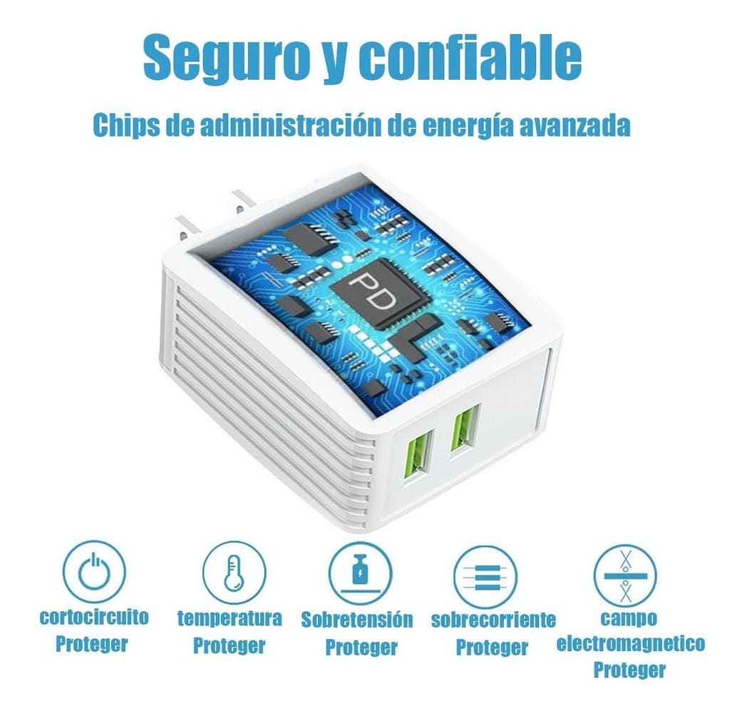 Cargador Moreka N0411 2.4A 2 USB incluye Cable V8 1M6