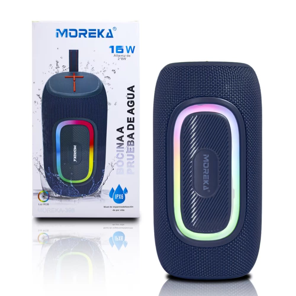 Bocina  Moreka 398 16W, Bluetooth, TF Card, Radio FM, USB8
