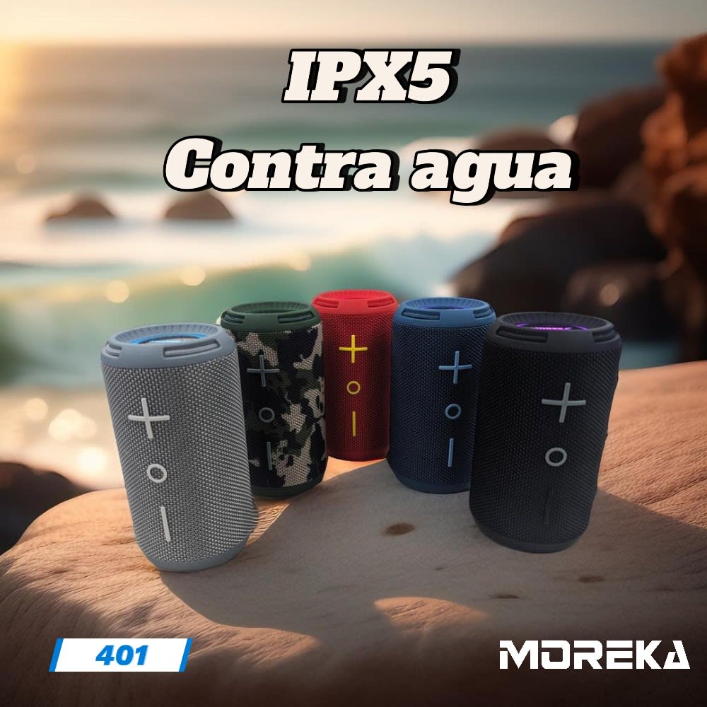 Bocina Moreka 401 16W, Bluetooth, TF Card, Radio FM, USB Contra Agua IPX57