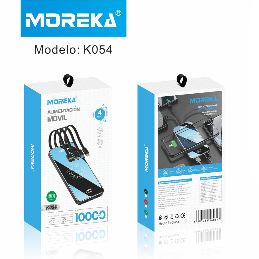 Powerbank Moreka K054  10000 mAh Tipo C V8 IP12