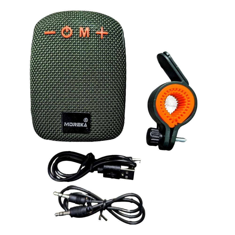 Bocina Moto Bluetooth Moreka 405 TF Card Radio FM Resistente al agua 8w9