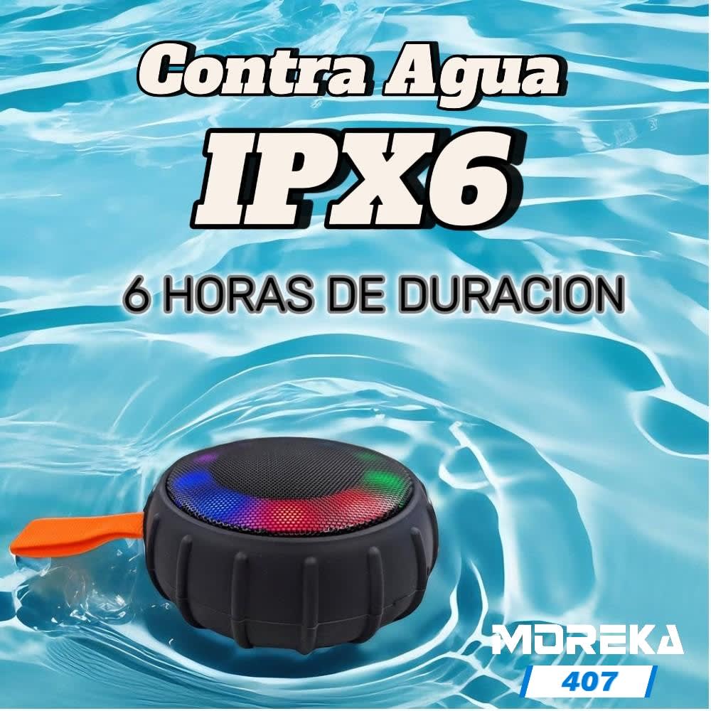 Bocina Moreka 407 5W, Bluetooth, TF Card, Radio FM, USB Contra Agua IPX63