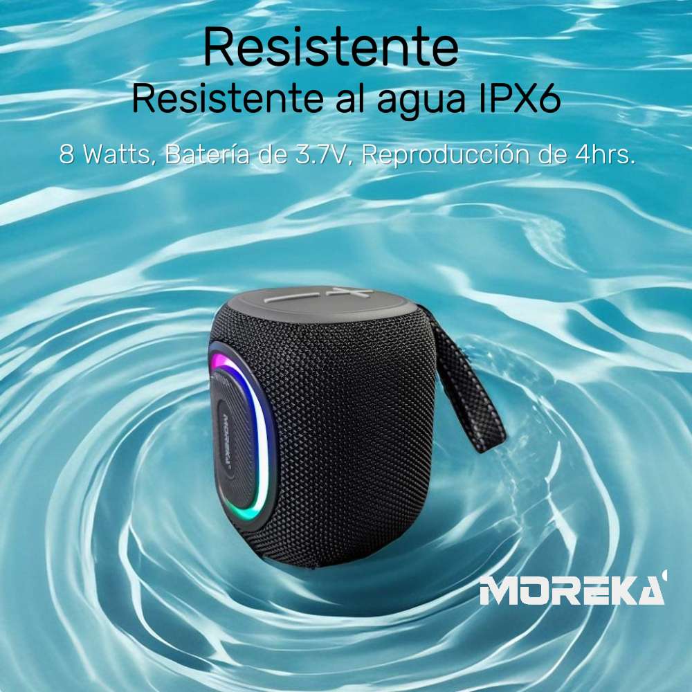 Bocina Bluetooth contra agua, 8W Moreka 4099